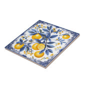 Carreau 🍋 Lemon Azulejo avec éléments bleus (Côté)