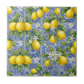 Carreau Lemon Blue French Country Watercolor (Devant)