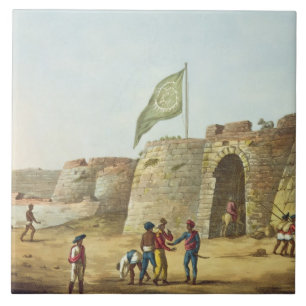 Carreau L'entrée du nord dans le fort de Bangalore, pla