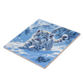 Carreau Léopard bébé neige mignon fantastique (Côté)