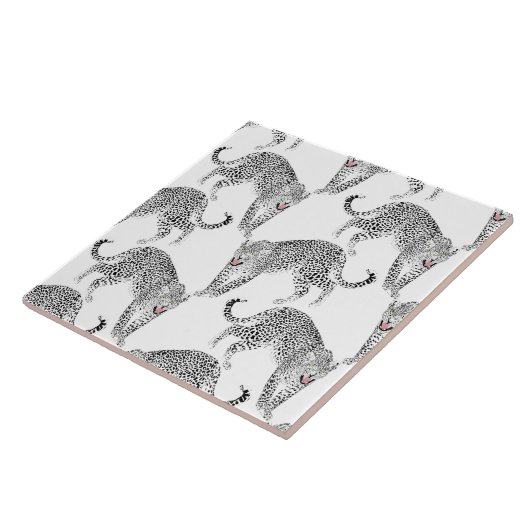 Carreau Léopard blanc noir (Côté)