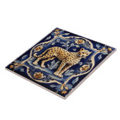 Carreau Leopard Cheetah African Safari Animaux Marine Blue (Côté)