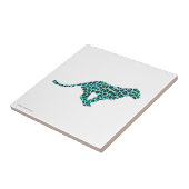 Carreau Léopard noir et Turquoise (Côté)