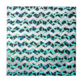 Carreau Léopard noir et Turquoise (Devant)