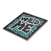 Carreau Léopard noir et Turquoise (Côté)