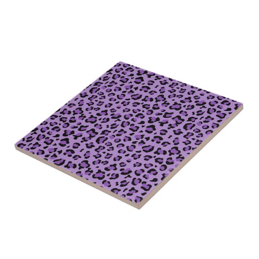 Carreau Leopard Print, Léopard Spots, Purple Leopard (Côté)