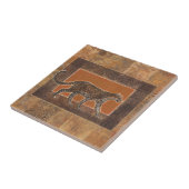 Carreau Leopard sur Orange et Arrière - plan Brown (Côté)