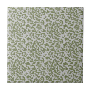 Carreau Léopard tacheté gris olive