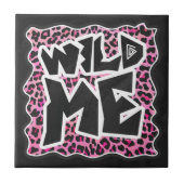 Carreau Leopard Wild Me Noir et rose chaud (Devant)
