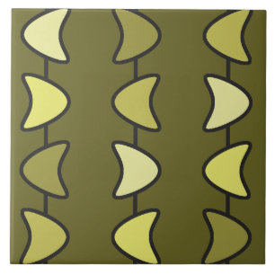 Carreau L'ère atomique Boomerangs Olive Green