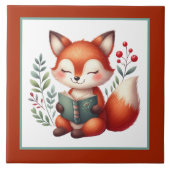 Carreau Les amateurs de lecture mignonne livre nook fox bi (Devant)