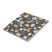 Carreau Les animaux adorables design vert décor (Côté)