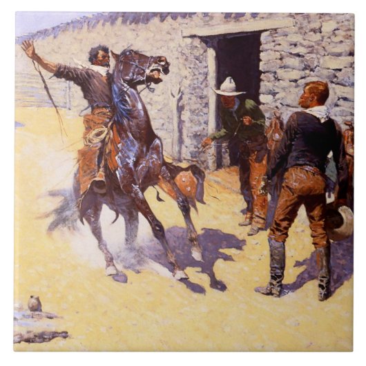 Carreau « Les Apaches - L'Alarme » de Frederic Remington (Devant)
