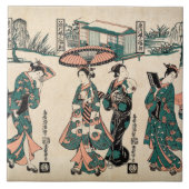 Carreau Les beautés de Fukagawa.Triptyque (Devant)