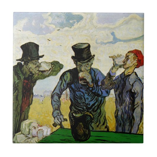 Carreau Les Buveurs par Vincent van Gogh (Devant)