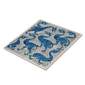 Carreau Les canards Repro de Morgan en bleu et argent en b (Côté)