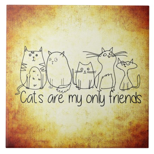 Carreau Les chats sont mes seulement amis (Devant)