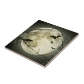 Carreau Les chauves-souris sur la lune à l'Halloween (Côté)