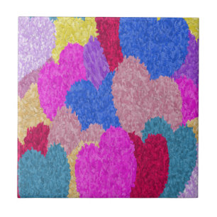 Carreau Les Coeurs Fragmentés Peinture Abstraite