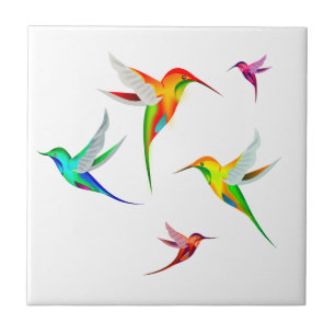 Carreau Les colibris s'assemblent mignon - observation