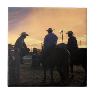 Carreau Les Cowboys du Rodeo En Attente De Voyage