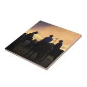 Carreau Les Cowboys du Rodeo En Attente De Voyage (Côté)