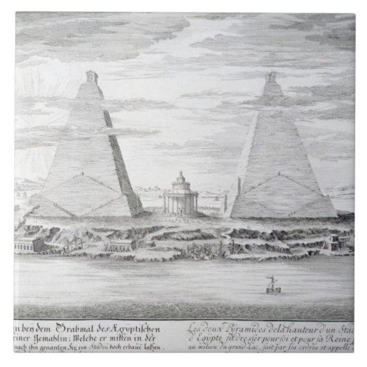 Carreau Les deux pyramides de Moeris, roi de l'Egypte et (Devant)