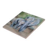 Carreau Les éléphants enfantent et bébé (Côté)