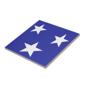 Carreau Les étoiles blanches en bleu (Côté)