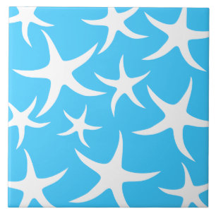 Carreau Les étoiles de mer modèlent, bleu de turquoise