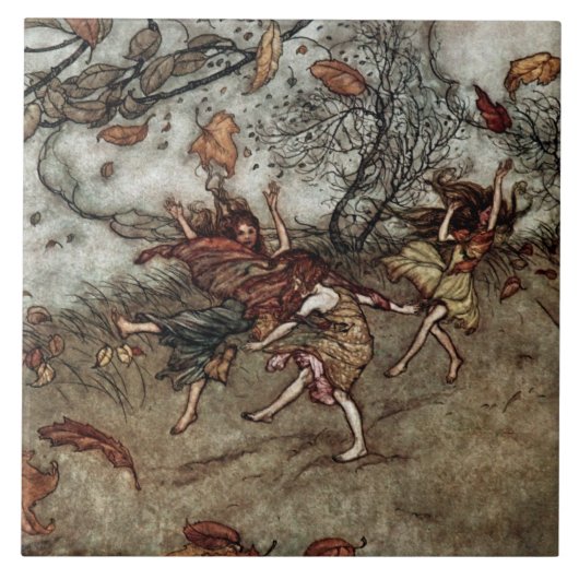 Carreau « Les Fées d'automne » d'Arthur Rackham (Devant)