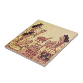 Carreau Les femmes aztèques à un banquet (Côté)