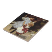 Carreau Les filles qui sautent avec une corde à sauter (Côté)