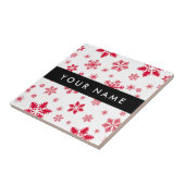 Carreau Les flocons rouges, Votre nom, Personnalisez (Côté)