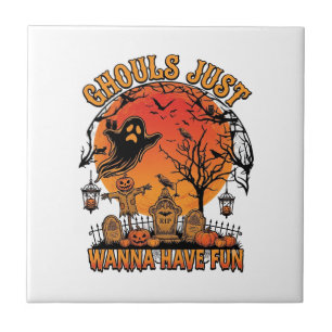 Carreau Les goules veulent juste s'amuser Halloween Spooky