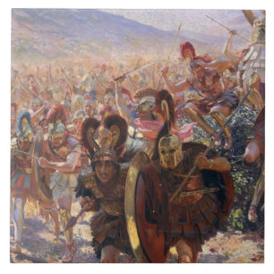 Carreau Les Héros de la bataille de Marathon (Rochegrosse)