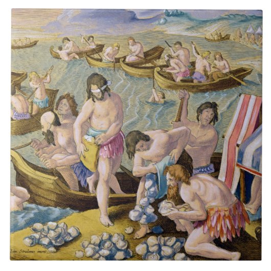 Carreau Les Indiens plongeant pour des perles, plaquent 93 (Devant)