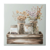 Carreau Les jarres de Mason, fleurs sauvages dans la ferme (Devant)