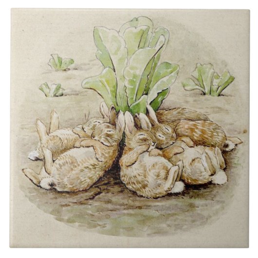 Carreau Les lapins de Flopsy endormis (par Beatrix Potter) (Devant)