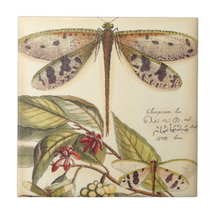 Carreau Les libellules aux Feuilles et aux fruits
