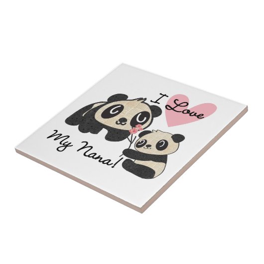 Carreau Les pandas I aiment ma Nana (Côté)
