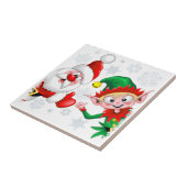 Carreau Les personnages de Noël de père Noël et Elf (Côté)