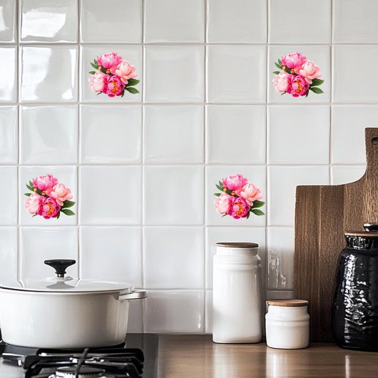 Carreau Les pivoines