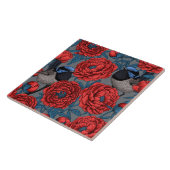 Carreau Les pivoines et les brunes (Côté)