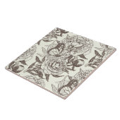 Carreau Les pivoines et les papillons bloquent l'impressio (Côté)