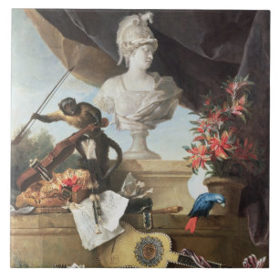Carreau Les quatre continents : L'Europe, 1722 (huile sur