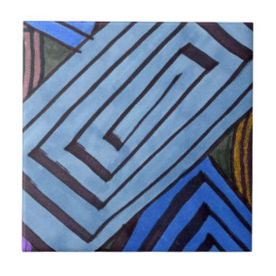 Carreau Les rectangles bleus dominent cette couleur cool a