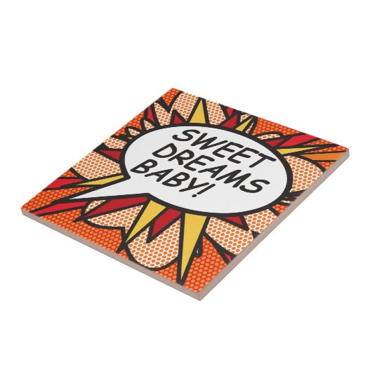 Carreau LES RÊVES DOUCES BÉBÉ ! Fun Retro Comic Book Pop A (Côté)