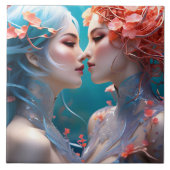 Carreau Les Sirènes Élégantes Embrassent Les Fleurs Sous-M (Devant)