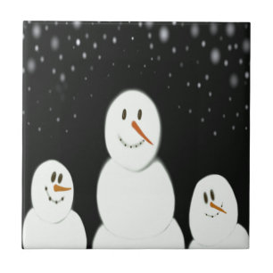Carreau Les Snowmen Profitent De La Peinture Nocturne Star